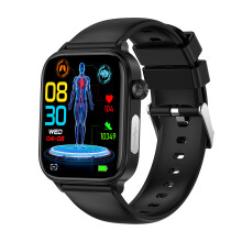 (Black) Smart Watch For Men Women ECG PPG Blood Glucose Lipid Diagnostic Detector Health Tracker Bluetooth Call
