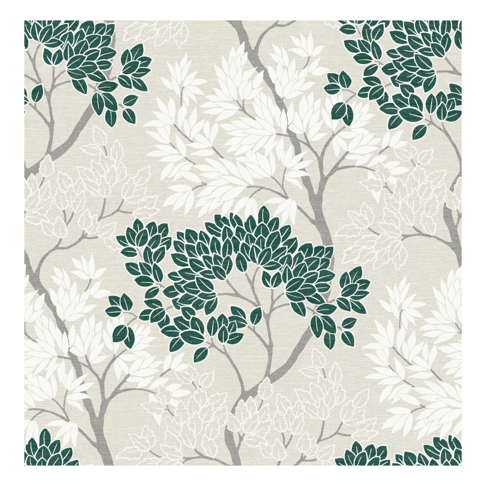 Fresco Lykke Tree Dark Green Wallpaper (WAS 13.99)