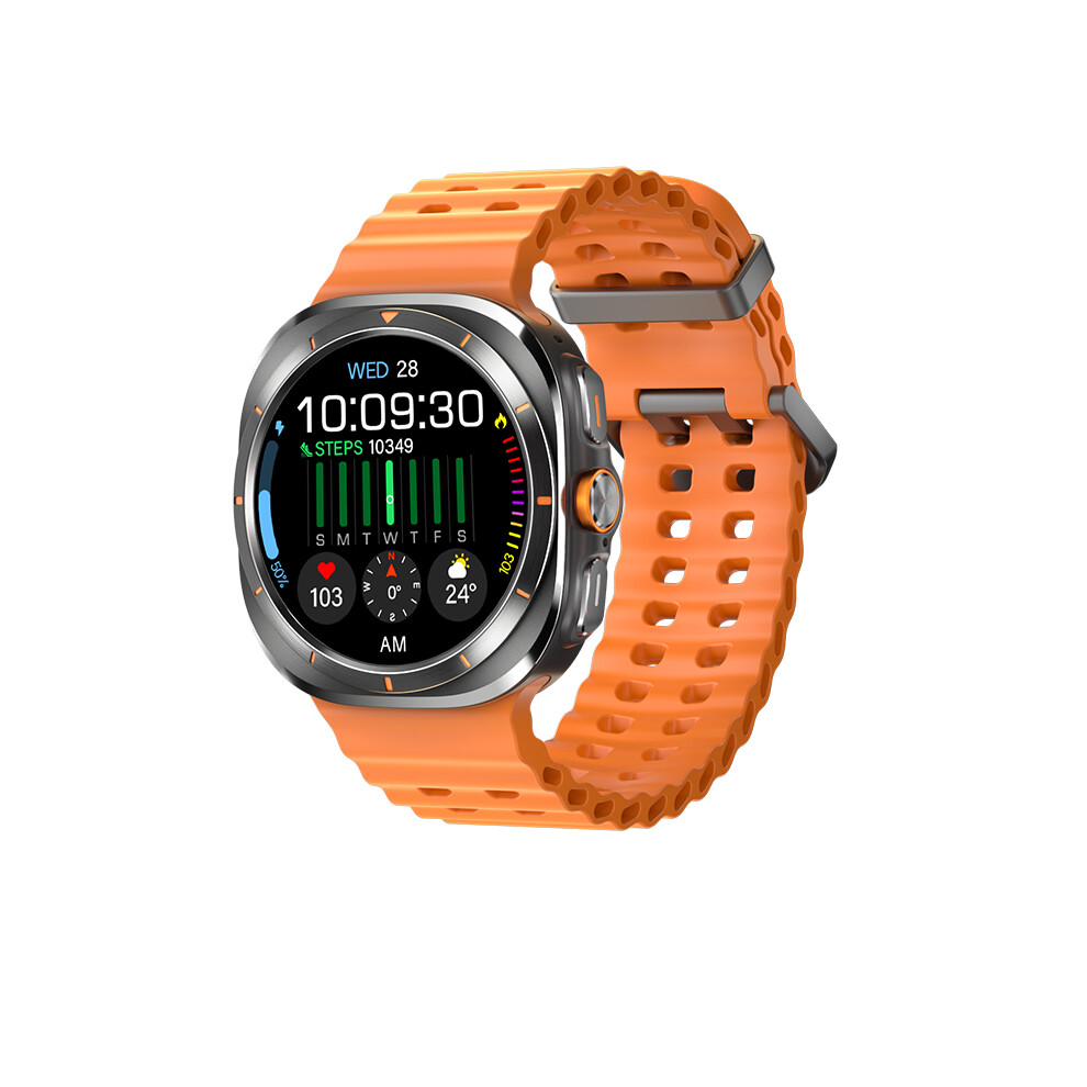 (Orange) Smart Watch GPS Outdoor Sports BT Call Smartwatch Fit For Samsung Galaxy Watch 7 Ultra