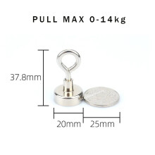 (D20 Pull Max 12kg) N52 Super Strong Neodymium Fishing Magnets Hooks Salvage Magnets