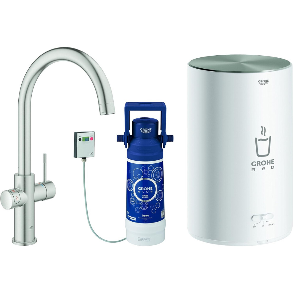 GROHE 30058DC1 Red 2.0 Duo Tap 4L Boiler Supersteel