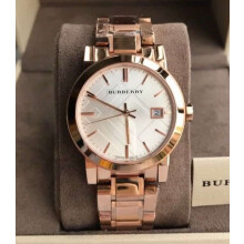 BURBERRY BU9004 UNISEX WATCH ROSE GOLD BRACELET WHITE DIAL ROSE GOLD