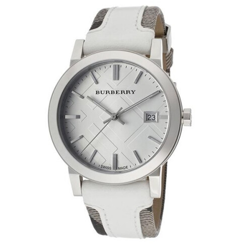 Burberry BURBERRY BU9019 UNISEX WATCH WHITE STRAP WHITE DIAL SILVER CASE 1