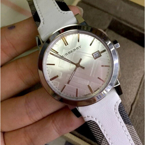 Burberry BURBERRY BU9019 UNISEX WATCH WHITE STRAP WHITE DIAL SILVER CASE