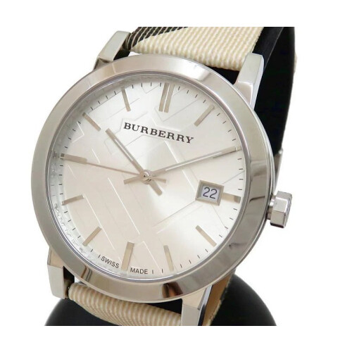 Burberry BURBERRY BU9022 UNISEX WATCH FABRIC STRAP SILVER DIAL WITH SILVER CASE 2