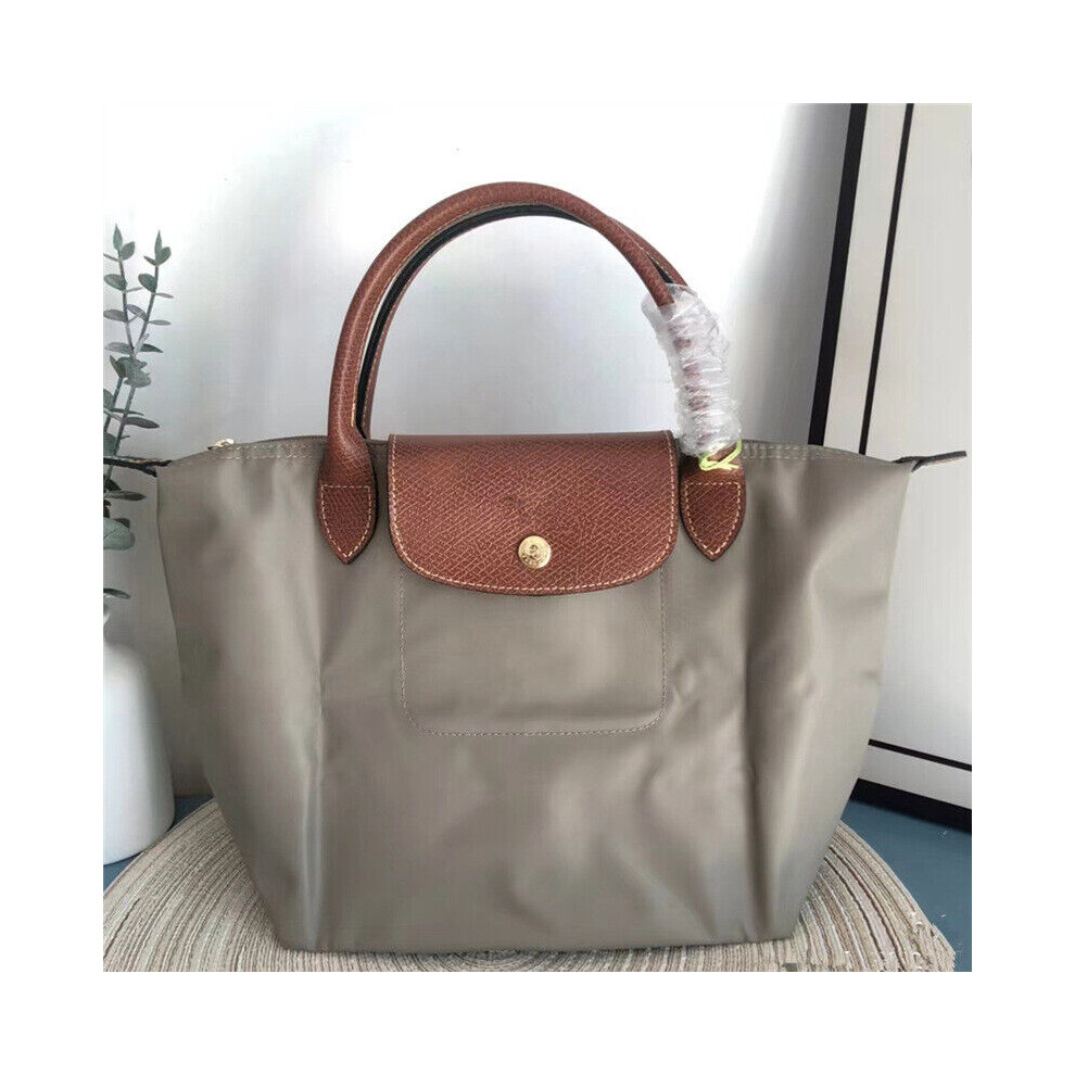 (Gray, S(28*20cm)) Longchamp Le Pliage Tote Bag Travel Classic Bag Nylon Folding Handbag Fashion