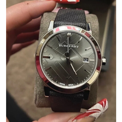 Burberry BURBERRY BU9024 UNISEX WATCH BLACK STRAP BLACK DIAL WITH SILVER CASE