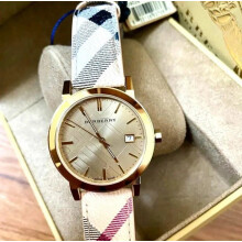 BURBERRY BU9026 UNISEX WATCH STRAP GOLD DIAL WITH GOLD CASE