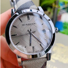 BURBERRY BU9029 UNISEX WATCH BROWN STRAP BROWN DIAL WITH SILVER CASE