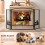 Casart 3-Panel Folding Fire Screen 75cm Tall Mesh Spark Guard w/Pattern 2