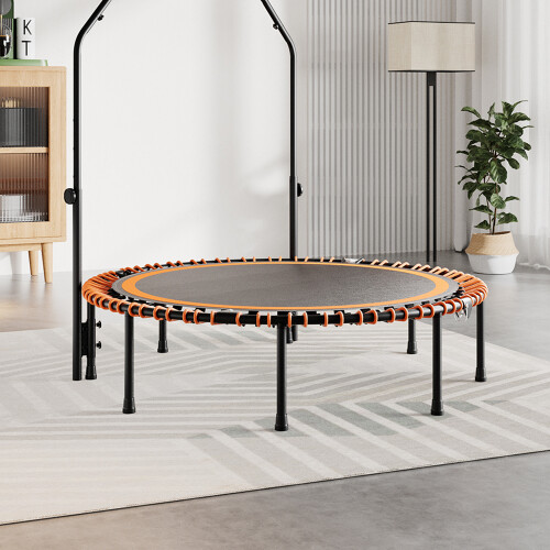 Living And Home 48in Bungee Cords Foldable Round Trampoline with Adjustable U-Handle Bar 1