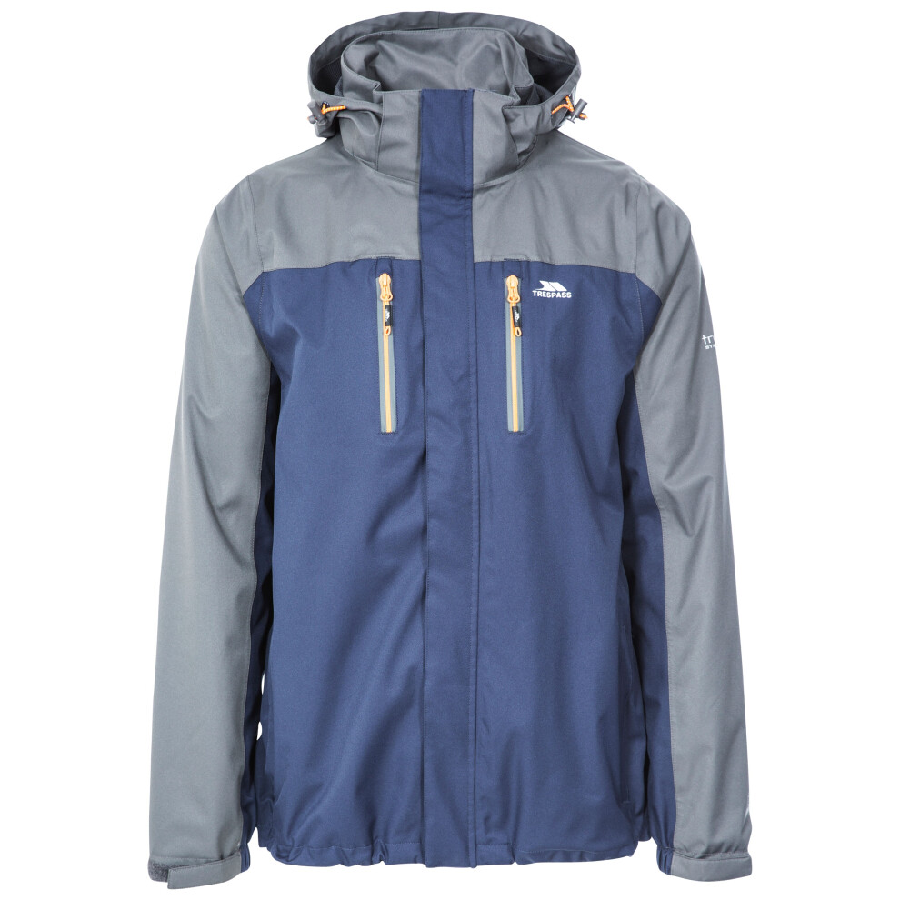 (XXS, Navy) Trespass Mens Waterproof Jacket Hooded Wooster