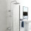 AICA Exposed Thermostatic Shower Mixer Set Twin Head Rainfall Chrome Silver 1