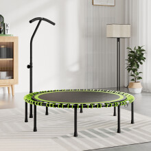(Black&Green) 48in Bungee Cords Foldable Round Trampoline with Adjustable T-Handle Bar