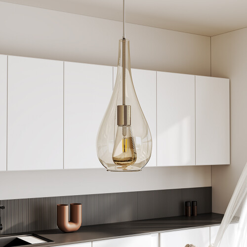 Living And Home Droplet Glass 1 Head Pendant Light Fixture 1