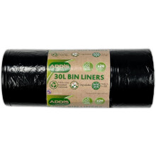 Addis 518023 Kitchen Waste Bin Liners, White, 30 L