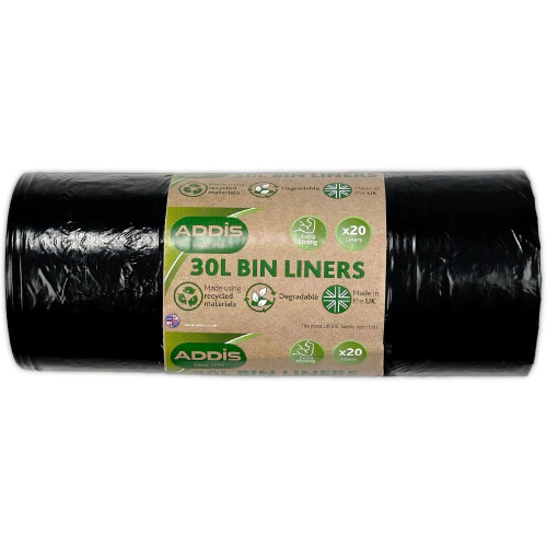 Addis Addis 518023 Kitchen Waste Bin Liners, White, 30 L
