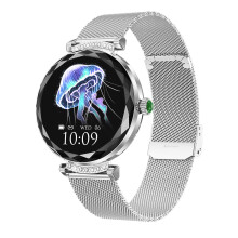 (Silver) Women Smart Watch Bluetooth Call Sports Fitness Tracker Health Monitor Fashion Watches For Android IOS