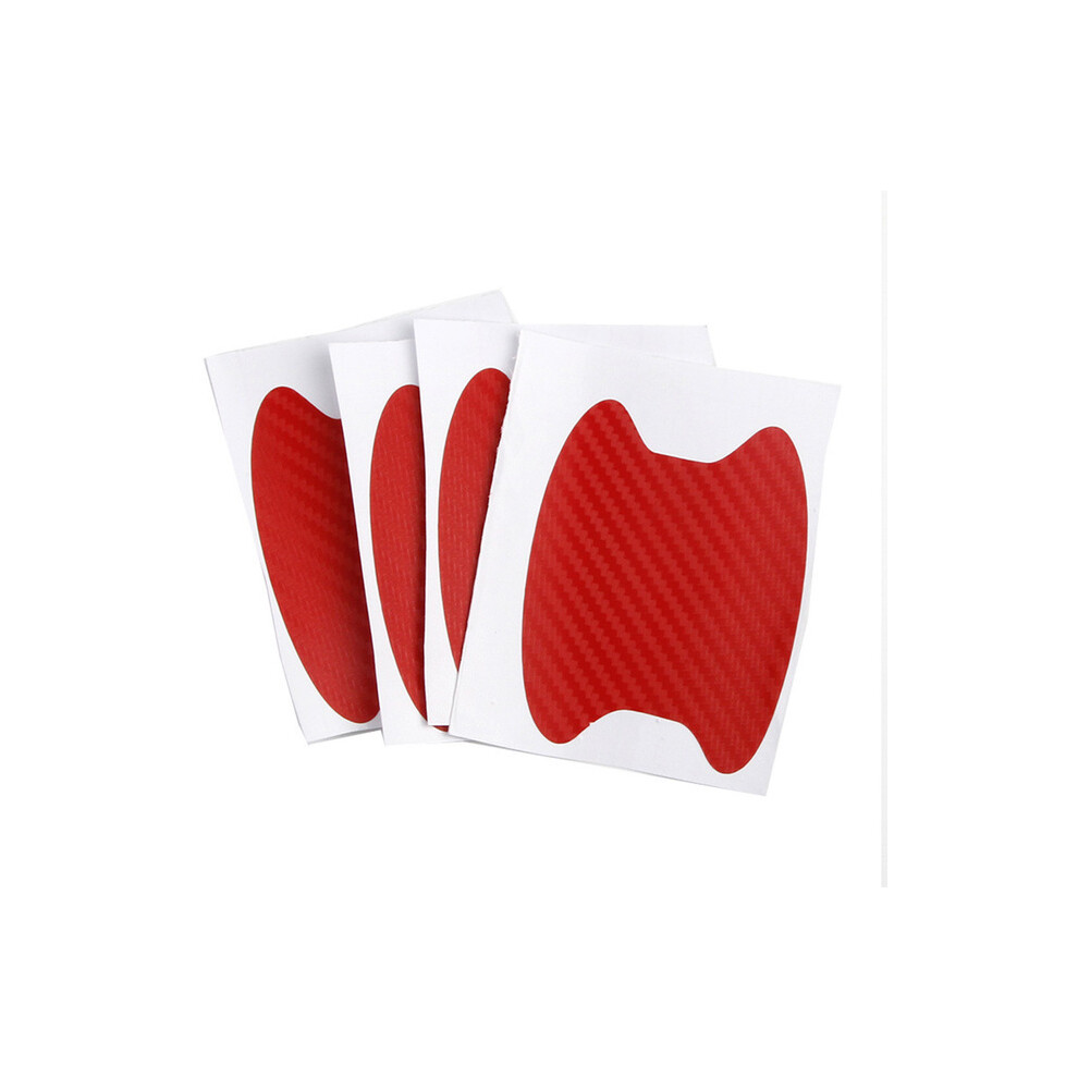 (4Pcs-) 4Pcs Carbon Fiber Car Door Handle Protector Film Anti-Scratch Sticker Red 4142340563800