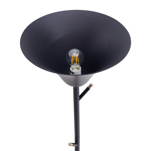 Living And Home Modern Black E14 1-Light Floor Lamp with Coat Rack 2