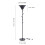 Living And Home Modern Black E14 1-Light Floor Lamp with Coat Rack 5