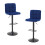 Living And Home 2 Pcs Velvet Upholstery Bar Stools with Low Backrest 3