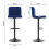 Living And Home 2 Pcs Velvet Upholstery Bar Stools with Low Backrest 6