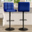 Living And Home 2 Pcs Velvet Upholstery Bar Stools with Low Backrest 2