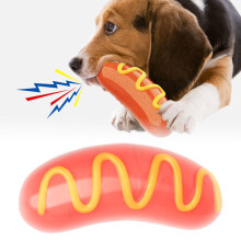 Dog Fake Sausage Chew Stimulating Squeaky Toy for Puppy Teething Cleaning