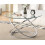 Comfy Living (Silver) Round Abstract Tempered Glass Coffee Table Chrome Effect Frame In Gold Or Silver 1
