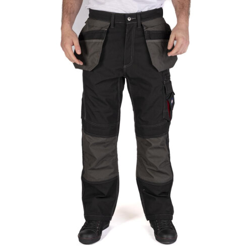 Lee Cooper (Black, 36W/Regular) Lee Cooper Workwear Kneepad Pockets Reflective Holster Pocket Work Cargo Trouser 1