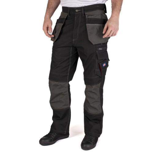 Lee Cooper (Black, 36W/Regular) Lee Cooper Workwear Kneepad Pockets Reflective Holster Pocket Work Cargo Trouser 2