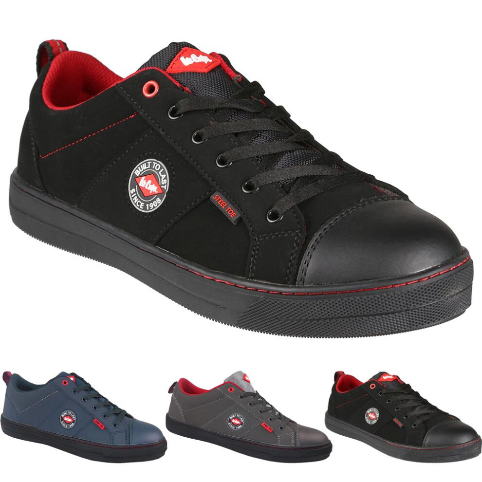 (Black, 3) Lee Cooper Workwear Unisex SB SRA Toe Cap Baseball Trainers Safety Work Shoes
