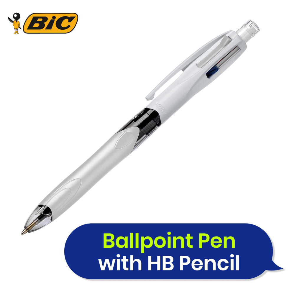 Bic 4 Colours Ballpoint Pen With Hb Pencil For Smooth Writing