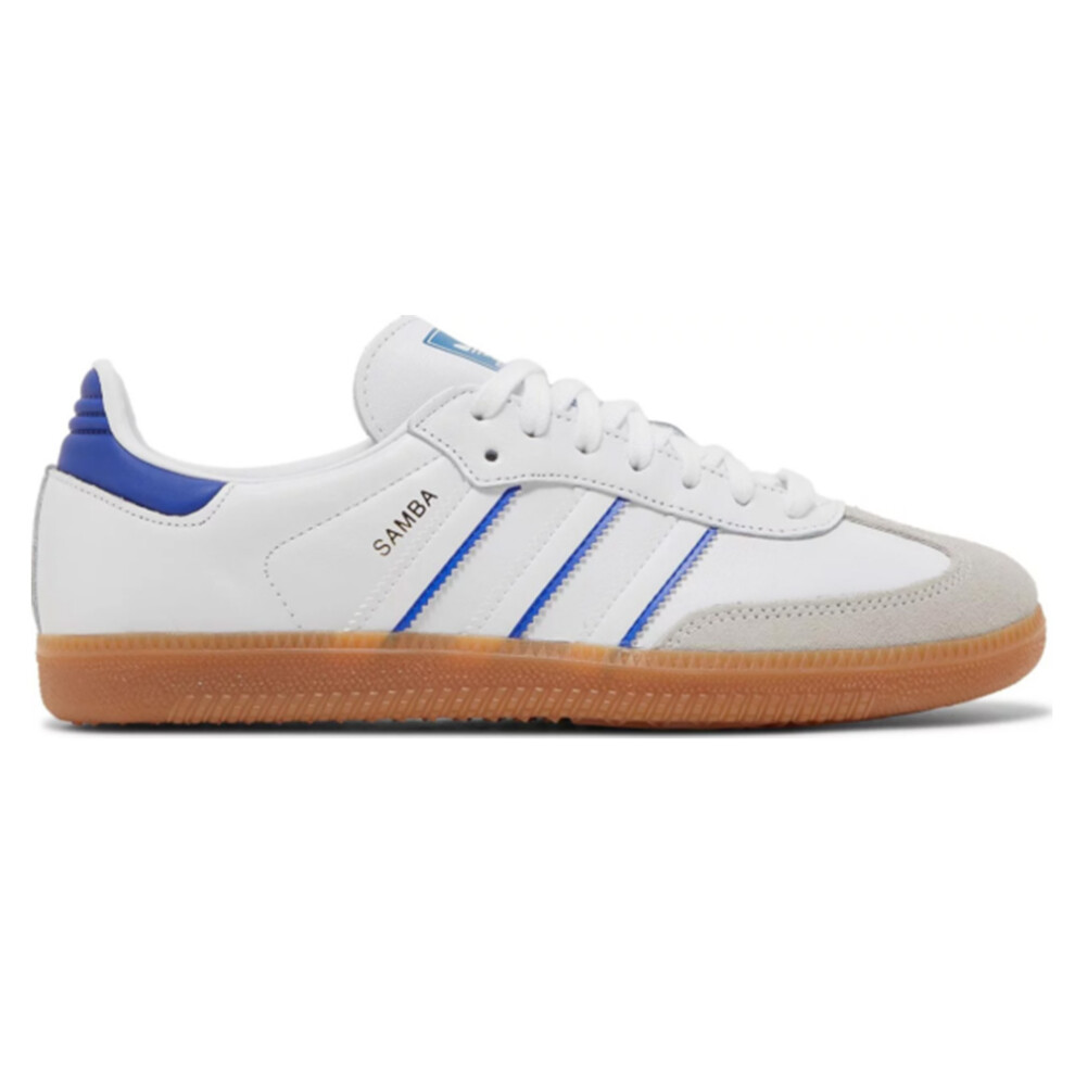 (UK4.5/EU37/23CM) Adidas Samba White Lucid Blue G2339 Men's Women Shoes