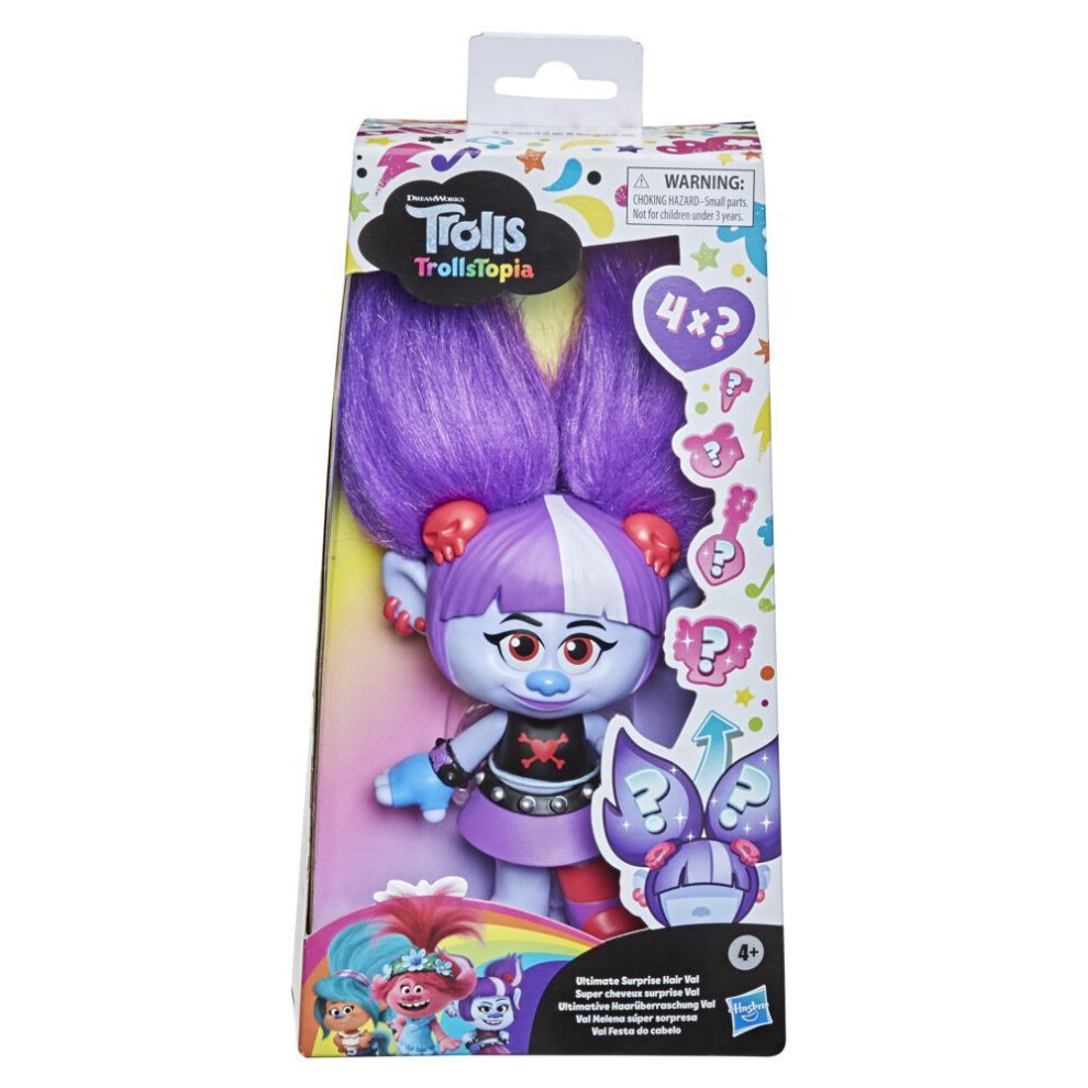 VAL TrollsTopia Ultimate Surprise Hair Doll 6" with 4 Surprises Trolls