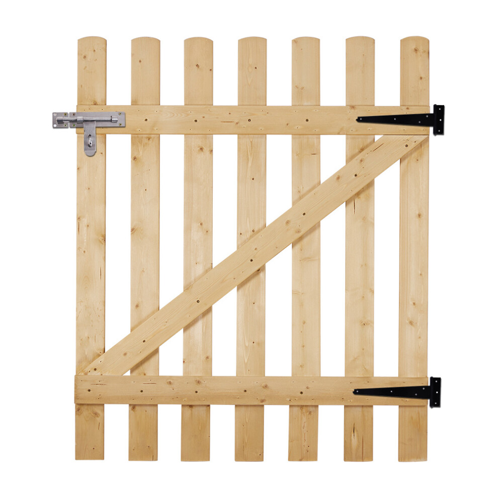 (Natural, 90*120Cm) Pine Wood Garden Pedestrian Fence Gate Backyard Entrance Gate With Latch 747674410093