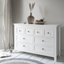 Karlstad 8-Drawer Chest in Classic White - Minimal, Timeless Bedroom Storage