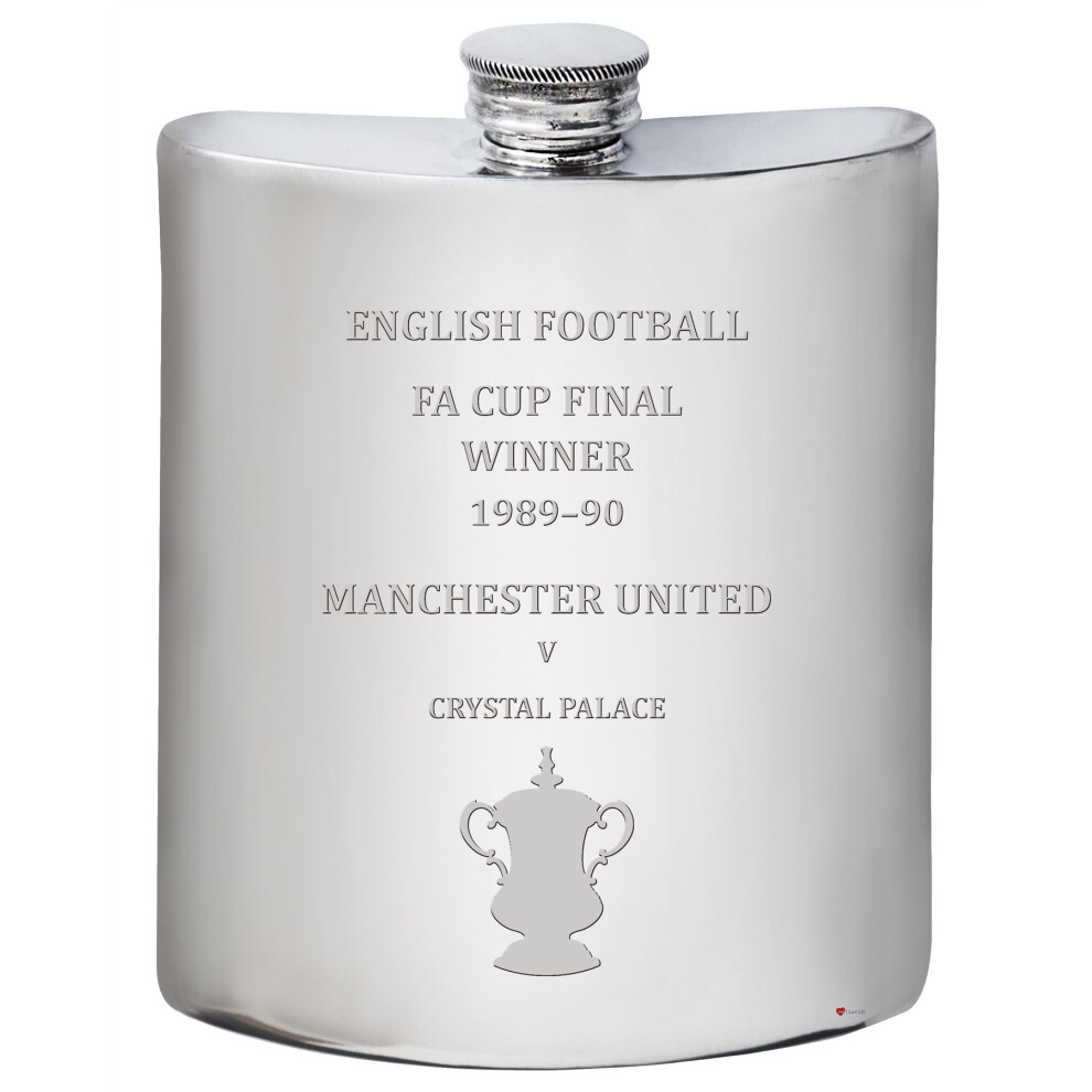 Tottenham Hotspur English FA Cup Winner 199091, 6oz Whisky Hip Flask Pewter-image-OPC-PF2SZQW-NEW
