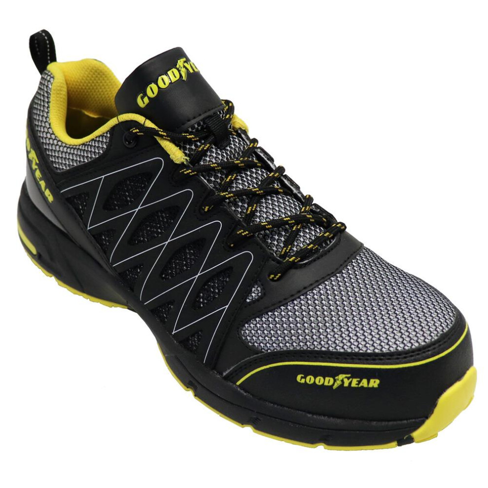 (Black/Yellow, 3) Goodyear Workwear S1p Sra Hro Metal Free Perforation Resistant Work Safety Shoes 5050217274188