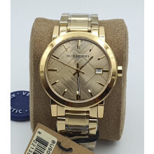 BURBERRY BU9033 UNISEX WATCH GOLD BRACELET GOLD DIAL GOLD CASE
