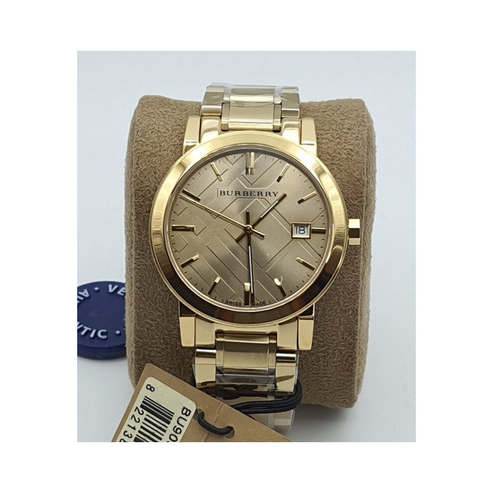 BURBERRY BU9033 UNISEX WATCH GOLD BRACELET GOLD DIAL GOLD CASE