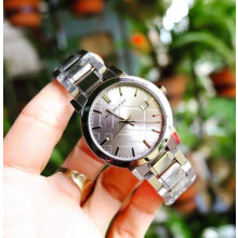 BURBERRY BU9035 UNISEX WATCH SILVER STRAP GREY DIAL SILVER CASE