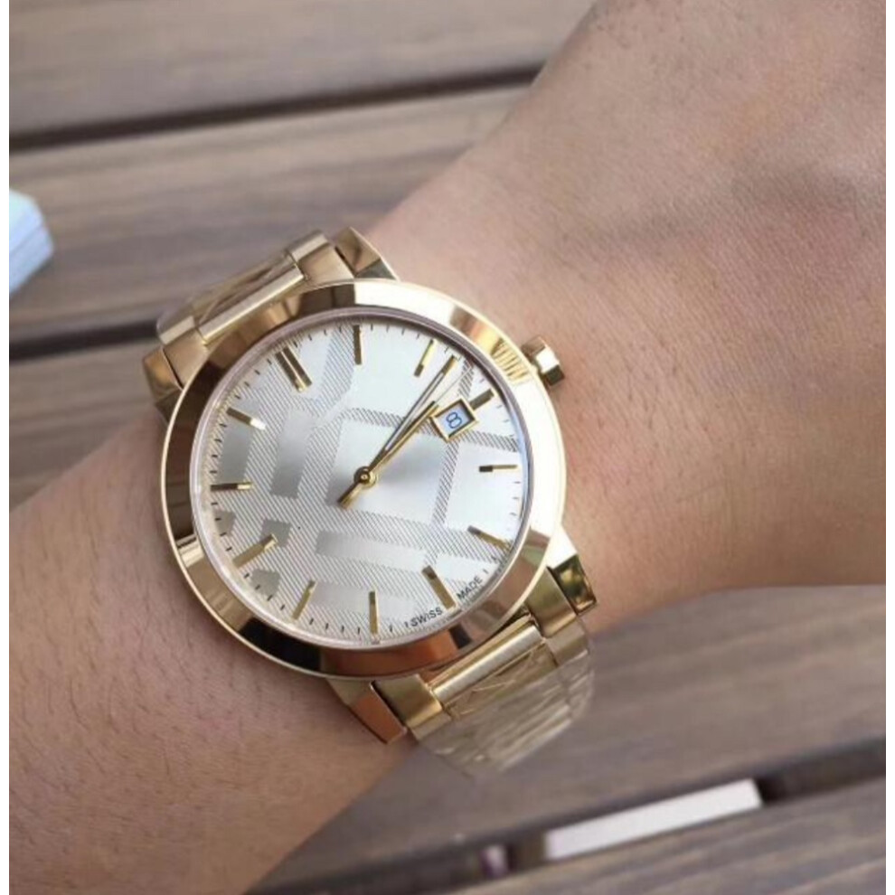 BURBERRY BU9038 UNISEX WATCH GOLD BRACELET & GOLD DIAL WITH GOLD CASE