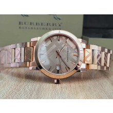 Burberry BU9039 City Rose Gold Unisex Watch - 38mm Stainless Steel Bracelet, Rose Gold Dial & Case