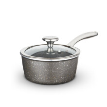 Tower Cerastone Pro 20cm Forged Aluminium Saucepan with Tempered Glass Lid, Non-Stick Coating, Graphite T900216