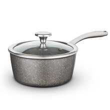 Tower Cerastone Pro 22cm Forged Aluminium Saucepan with Tempered Glass Lid, Non-Stick Coating, Graphite T900217