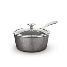 Tower Cerastone Pro 18cm Forged Aluminium Saucepan with Tempered Glass Lid, Non-Stick Coating, Graphite T900215