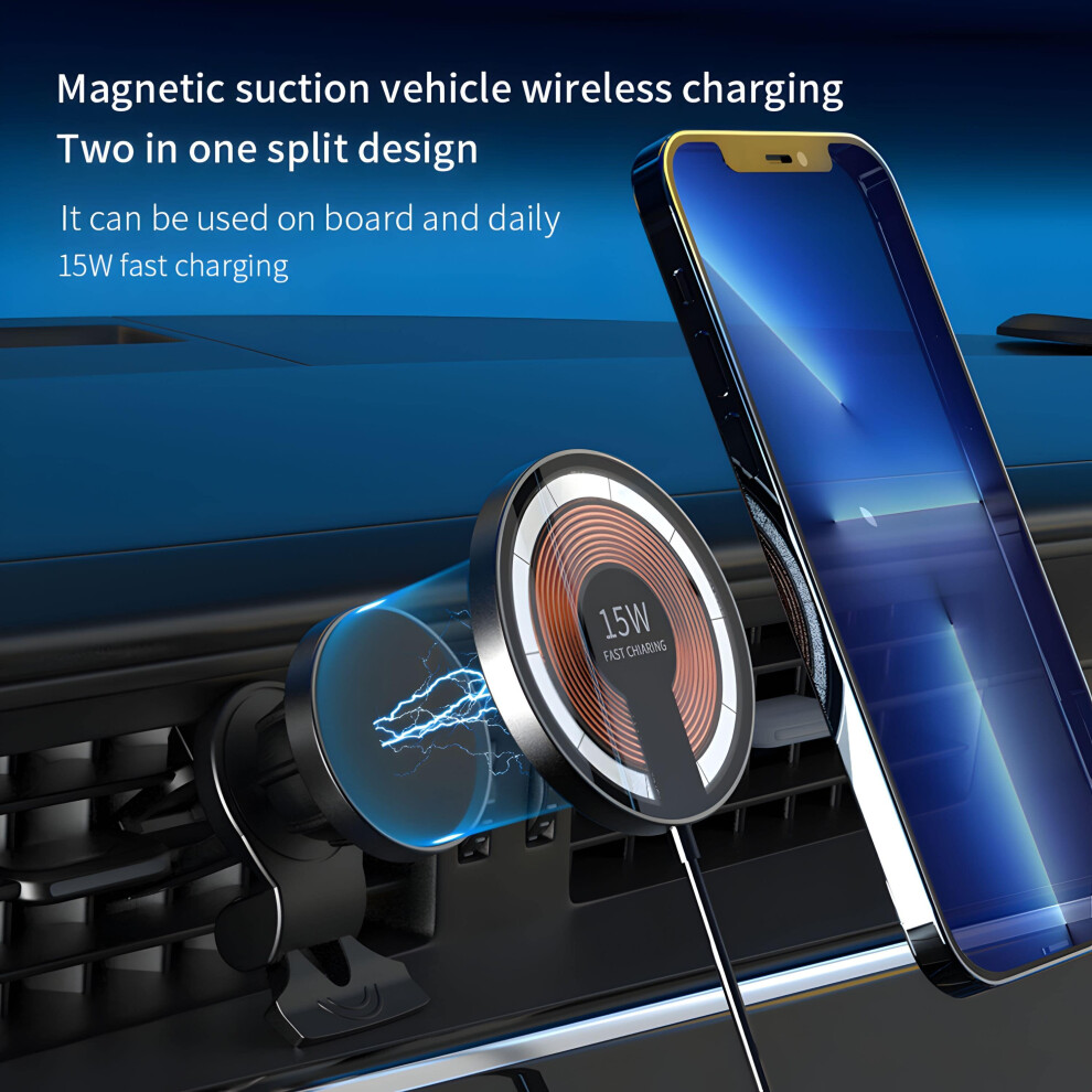 Rls 2 In 15W Transparent Mega Safe Magnetic Wireless Car Charger Mount 5065016278879
