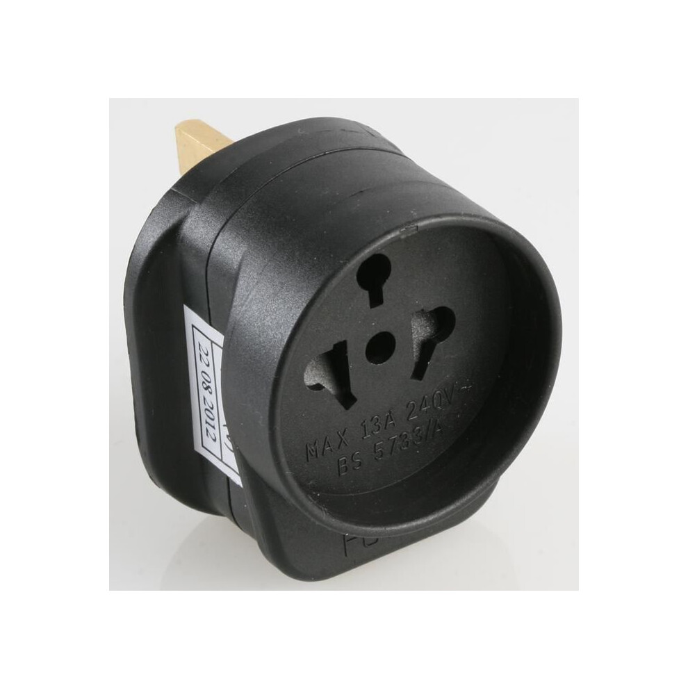 Pro Elec - Visitor To Uk Travel Adaptor Plug, ( Edition) Black 5051259150324